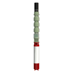 black, green, red, white, vertical pump on clear background